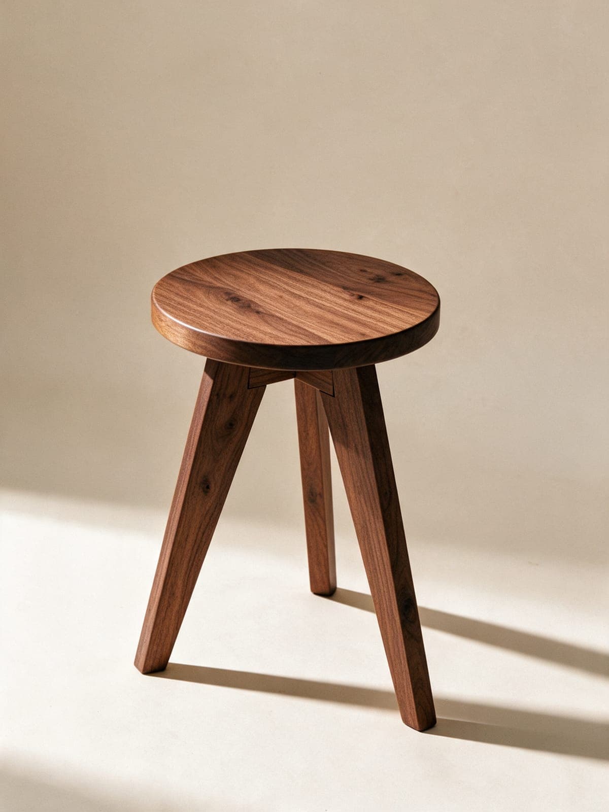 Milking Stool / Walnut or white oak / three-way hub joint