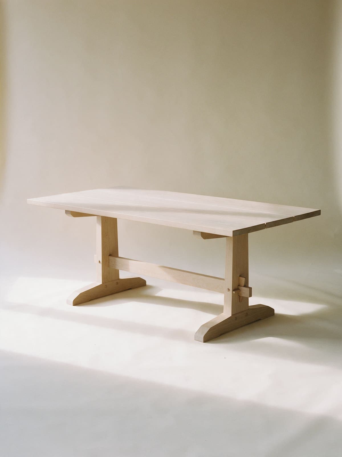Trestle Table / White oak or walnut / pegged trestle