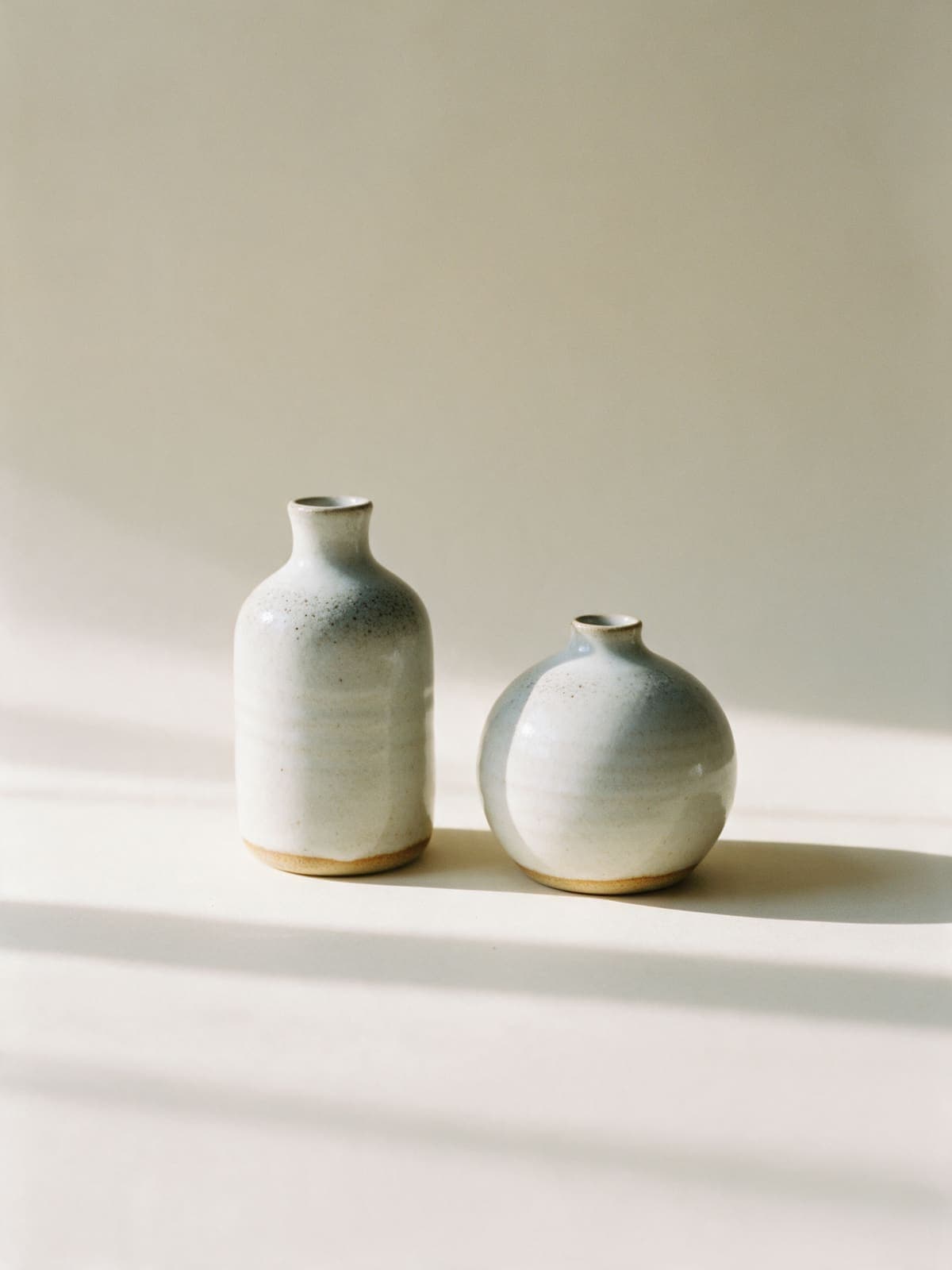 Bud Vase Pair / Stoneware / white ash
