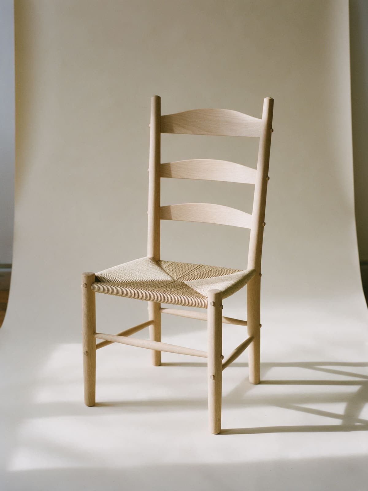 Cord Chair / White oak or walnut / woven paper cord