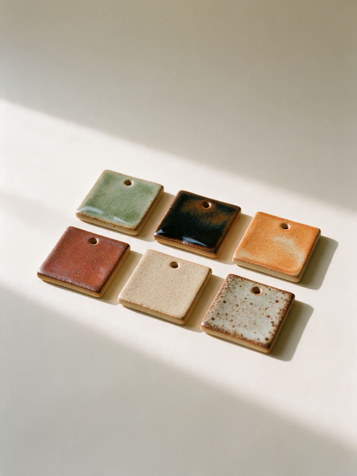 Glaze Test Tiles / Stoneware / six glazes