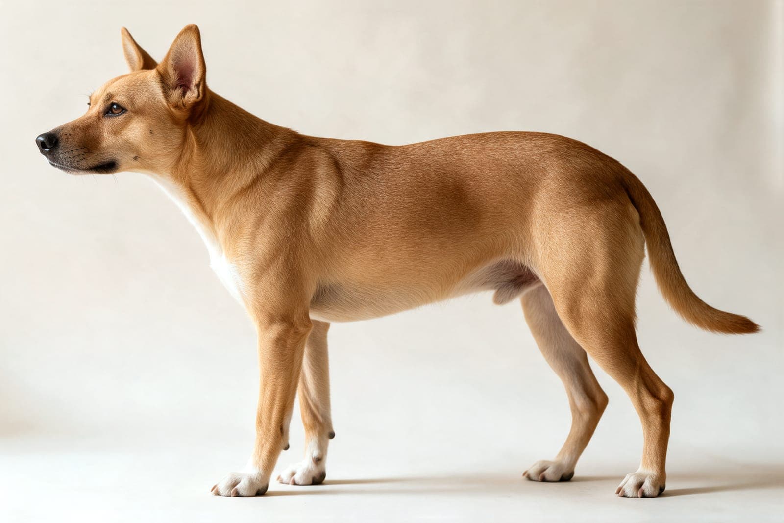 A dog standing side-on, with an x-ray lens over it. Choose a body area with the buttons below.