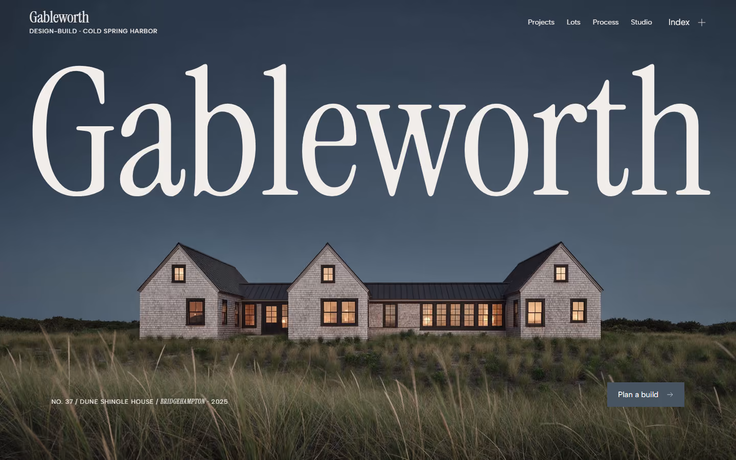Gableworth Design-Build home page on a desktop screen